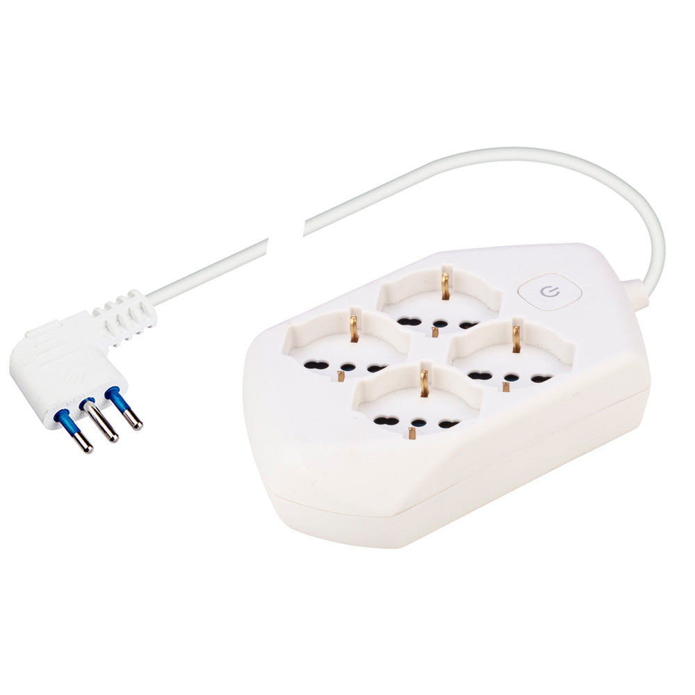 Presa 4 Biv/T.Lato.Int.Lum.+Cavo Bianco - Polypool Presa 4 Biv/T.Lato.Int.Lum.+Cavo Bianco - Polypool